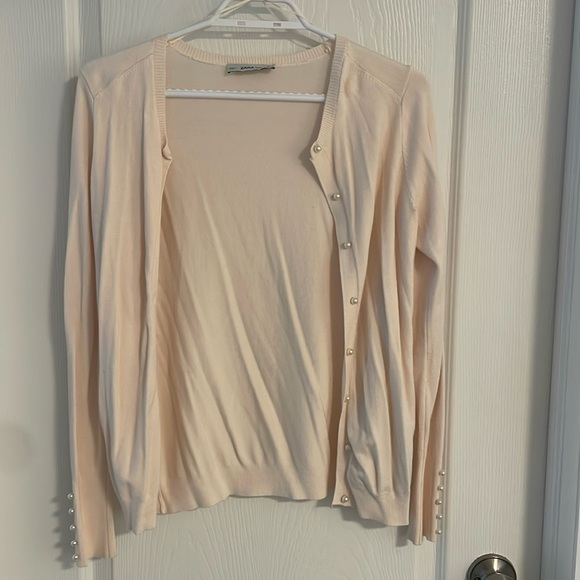 Zara Light Pink Cardigan Size Small - Picture 1 of 7
